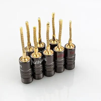 8Pcs 2MM Copper Gold-Plated Banana Pin Plug Hifi Speaker Wire Braided Connector • $14.40