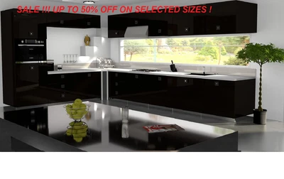 £3.50 • Buy Black Gloss Replacement Acrylic Kitchen Doors Drawers Fronts