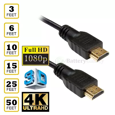 $2.99 • Buy 4K HDMI Cable UHD Ultra HD HDTV 3D 2160P HDR 120Hz 18Gbps Dolby HDCP 2.2 Lot