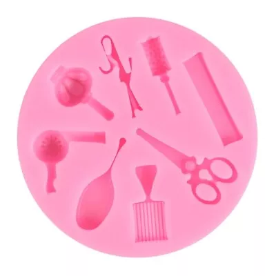 Baking Mold Hairdressing Tool Comb Scissors Hair Dryer Cake Decorations • £4.02