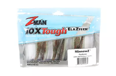 Zman Soft Lure MinnowZ 3 Inch 6/Pack Red Bone Glow (2031) • $20.90