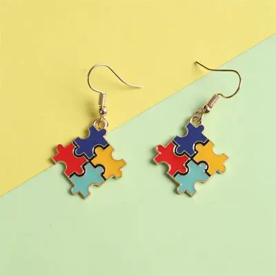 Autism Awareness Puzzle Pieces Earrings FREE USA SHIPPING SHIPS FROM USA • $7.99