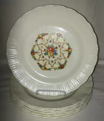 8 Macbeth Evans CREMAX PRINCESS FLOWERS 9 1/4  DINNER PLATES • $44.80