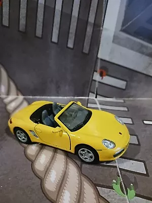 Porsche Boxster S Cardio Yellow Kinsmart Toy Car Model 1/34 Scale Diecast Metal • $20