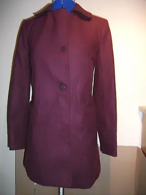 Ladies Coat Size 8 Walking Winter By Miss Selfridge Petites Plum Colour • £10