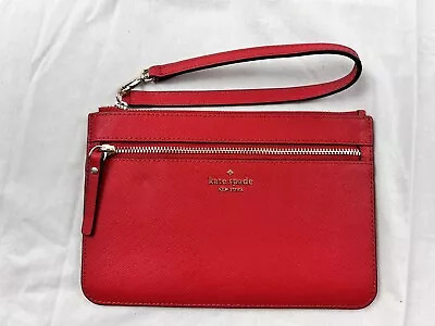 Kate Spade Laurel Way Tinie Wristlet Leather Wallet Phone Holder Red • $43.15