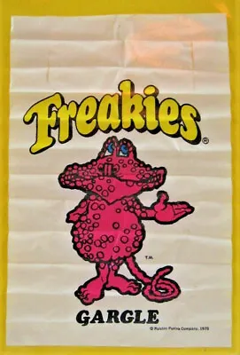 $64.99 • Buy Vintage 1975 Gargle Freakies Cereal Toy Banner Sign Unused Old Store Stock