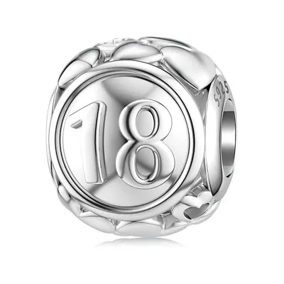 18th Birthday Bead Charm For Snake Chain & European Charm Bracelets • £7.10