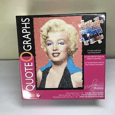 New Sealed Classic Marilyn Monroe Quote O Graphs 1000 Pc Puzzle 27x39' W Poster • $8.99