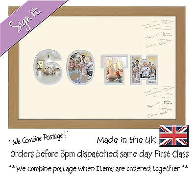 60th Birthday Signing Photo Frame Double Mount Guest Book 874D Photos In A Word • £23.99