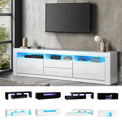 $239.90 • Buy Oikiture TV Unit Entertainment Unit TV Cabinet Stand LED RGB Gloss Storage