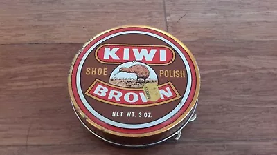 Vintage KIWI Shoe Polish Tin Brown 69 Cent 3 Oz Unused Pottstown Pa. USA • $29.99