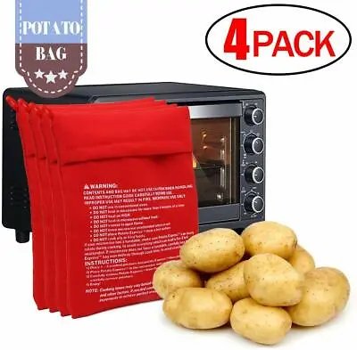 £6.20 • Buy 4 Pcs Microwave Potato Corn Bread Tortillas Cooker Baked Bag Washable Reusable