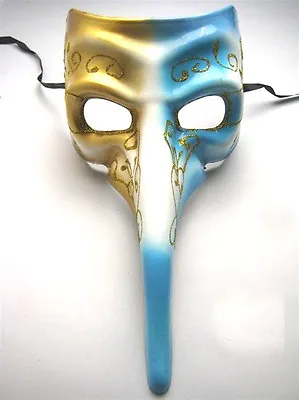 Mens Long Nose Venetian Carnival Mardi Gras Masquerade Masked Ball Party Mask • £7.99