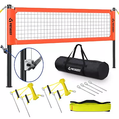 Premium Volleyball Net Set W/ Adjustable Height Poles Winch System Aluminum Pole • $118.24