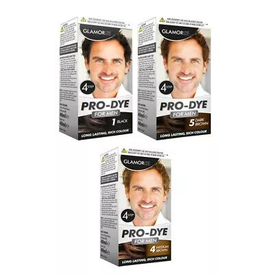 Glamorize Pro-Dye For Men Men's Hair Dye Colourant - Black/Dark Brown/Med Brown • £7