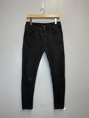 SALSA Black Cotton Skinny Secret Push In Jeans Size 30-32W 32” Leg • £19.99