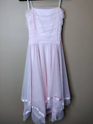 Masquerade Women's 13/14 Lined Formal Dress PINK Strapless Back Zip Belted NWT • $18.85