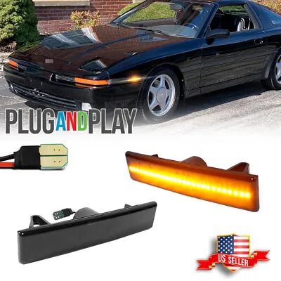 Smoked Amber LED Front Side Marker Lights For 87-92 Toyota Supra & 86-89 Celica • $29.99