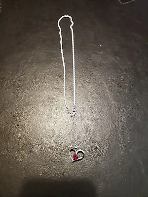 Ruby & White Sapphire Zales Jewelers  Sterling Silver Heart Pendant- Read • $42.98