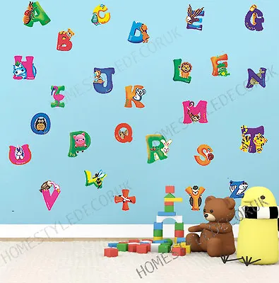 £4.99 • Buy Large Alphabet ABC Wall Stickers Kids Early Educational Baby Nursery Decal Decor