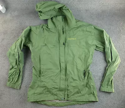 Marmot Jacket Womens SZ Medium Green Rain Coat Full Zip Hooded Pockets  Ladies • $28