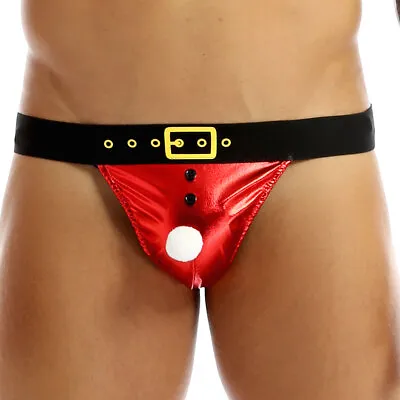 US Mens Metallic Christmas Lingerie Bulge Pouch T-back Costumes Briefs Underwear • $7.72