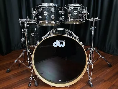 DW Drums Sets 4pc Drum Workshop Collector's Black Ice Pure Maple SSC Kit • $4035