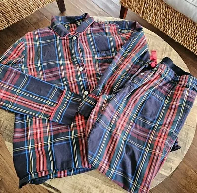 J. Crew Sz M Womens Stewart Tartan Holiday Plaid Pajama Shirt Pants Set Cotton • $24.95