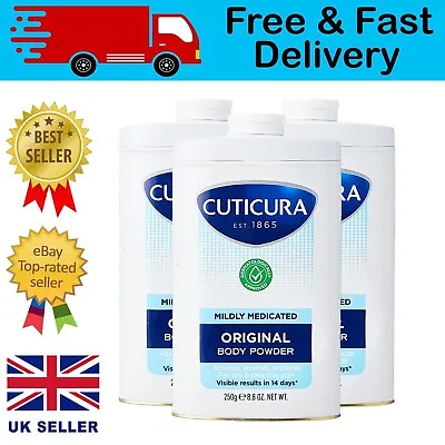 Cuticura Mildly Medicated Talcum Body Powder 250g -pack Of 3 • £13.25