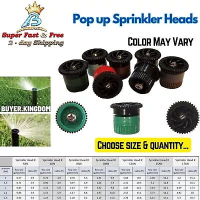 Lawn Sprinkler Head Pop Up Spray Nozzle For Rain Bird Shrub Adapter Hunter Orbit • $17.49