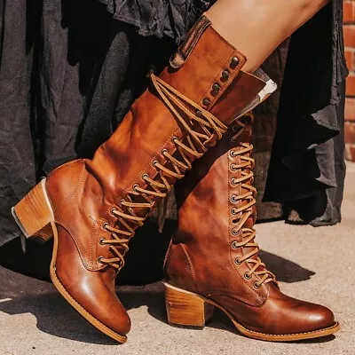 FREEBIRD  Tall Original Granny Leather Boot Brown Cognac Women's SZ 10 SOLD OUT • $150