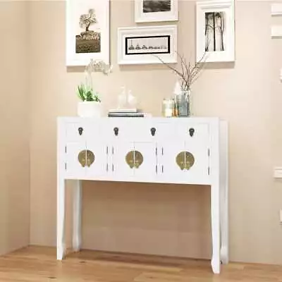 Solid Wood Sideboard Chinese Style White Storage Chest Console Cabinet VidaXL • $375.99