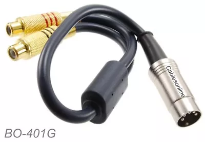 1ft. 5-Pin Din Plug To 2 RCA Gold Jacks Cable For B&O • $23.99