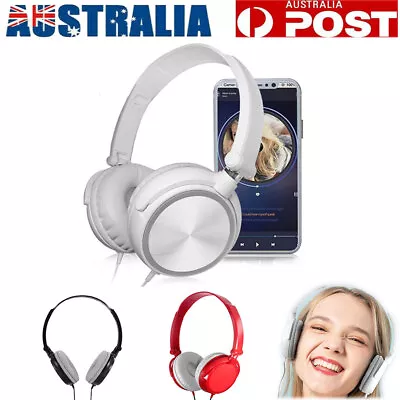 Wired Headphones Bass HiFi Stereo Over Ear Headset Earphone Noise Cancelling AU • $14.86