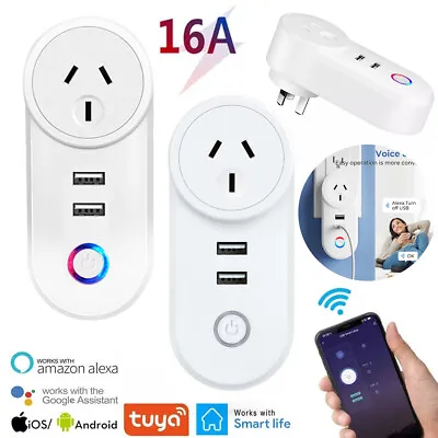 16A Tuya Wifi Smart Plug Outlet Power Socket Switch For Amazon Alexa Google Home • $5.79