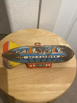 Vintage Unique Art Mfg Co Sky Rangers Tin Litho Toy Blimp Zepplin • $11.95