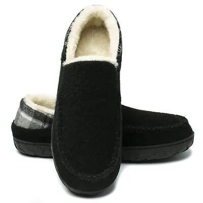 Men's Slippers Moccasin Bedroom Warm Slipper Memory Foam Slip On In/Outdoor Shoe • $16.95