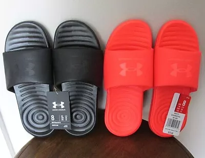 New Womens Under Armour Ansa Fix Slides Sz 8 Black Or Beta Red $25 • $19.95