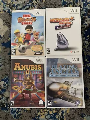 Wii 4 Game Bundle: Blazing Angels -Big Beach Sports Anubis II - Mercury Meltdown • $19.99