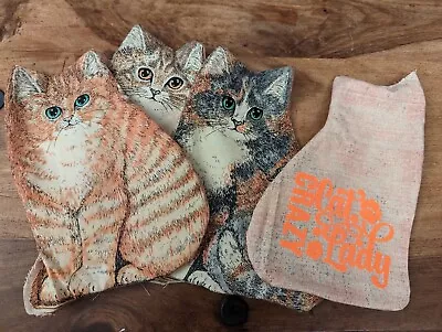 Crazy Cat Lady Ginger Tabby Cat Cushion Handmade Gift Plush Teddy Fun Cat Lover • £7.99