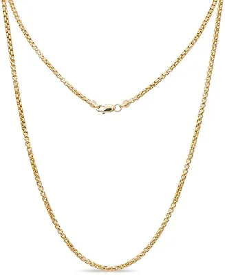 DEVATA 14K Gold Box Round 2mm Chain Necklace Women Men 26  Approx. 5.6grams • $539.64