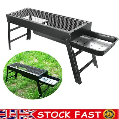 Portable BBQ Charcoal Barbecue Grill Folding Stainless Steel Stove Garden Picnic • £13.88