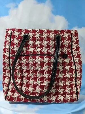 Vera Bradley Red White Black Houndstooth Limited Collection Tote Bag 3 Pockets • $11.50