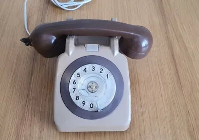 Vintage GPO 706 Rotary Dial Telephone Grey /Brown • £29.95