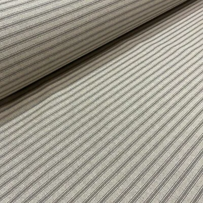 Deck Stripe Linen Fabric In Grey | Double Width 280cm Wide | Curtains • £1.69