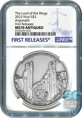 2023 Lord Of The Rings - Argonath - 1 Oz. Silver Coin - Ngc Ms70 First Releases • £0.78