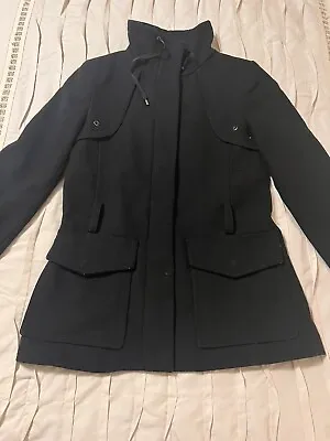Zara Women's Size Medium Basic Black Zip Up Coat • $24.99