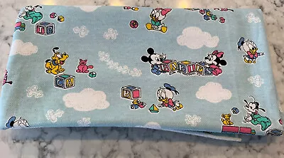 Vintage Disney Babies Fabric 36x60” Peter Pan Fabrics 1984 Goofy Mickey Minnie • $34