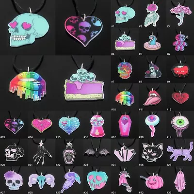 £3.59 • Buy Gothic Acrylic Pendant Necklace Emo Pastel Goth Punk Rock Womens Girls Jewellery